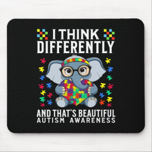 I Think Differently Autism Awareness Kids Boys Sup Mouse Pad