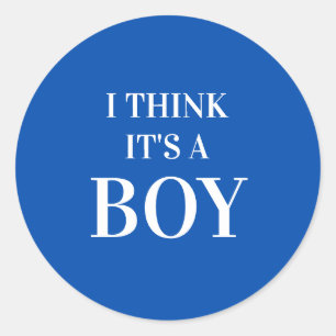 I Think It's a Boy   Baby Shower Stickers
