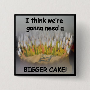 I think we're gonna need a Bigger Birthday Cake! 15 Cm Square Badge