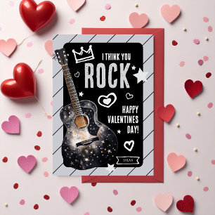 I Think You Rock' Kids Valentines Holiday Card
