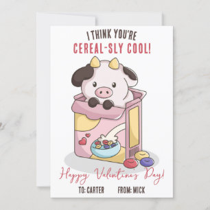 I Think You're Cereal-Sly Cool!  Cereal Valentine Invitation