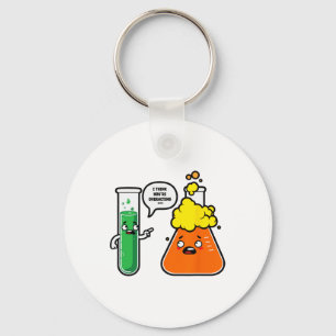 I Think You're Overreacting Science Teacher Back T Key Ring
