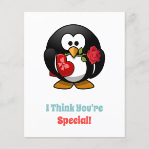 I Think You're Special Penguin Heart 