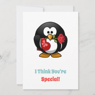 I Think You're Special Penguin Printable Holiday Card