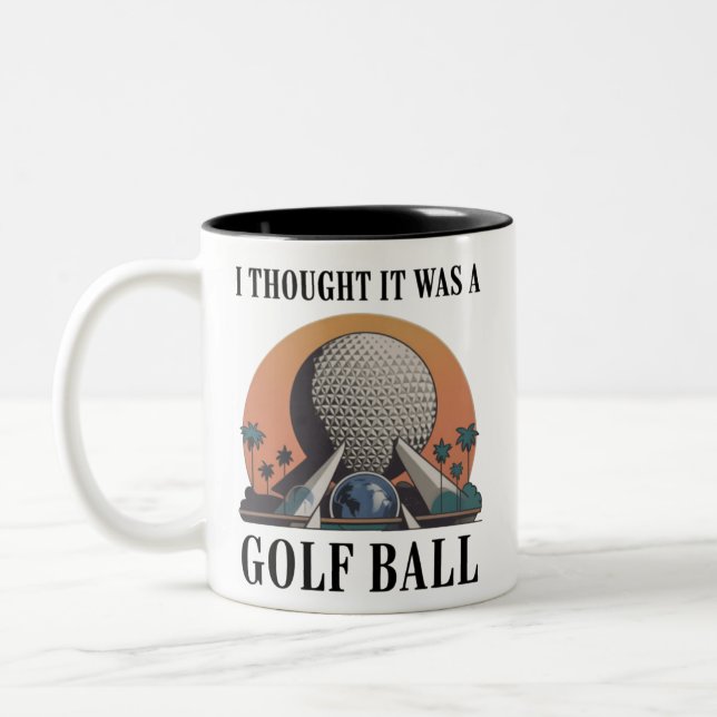 I Thought It Was A Golf Ball Funny Golfing Lover Two-Tone Coffee Mug (Left)