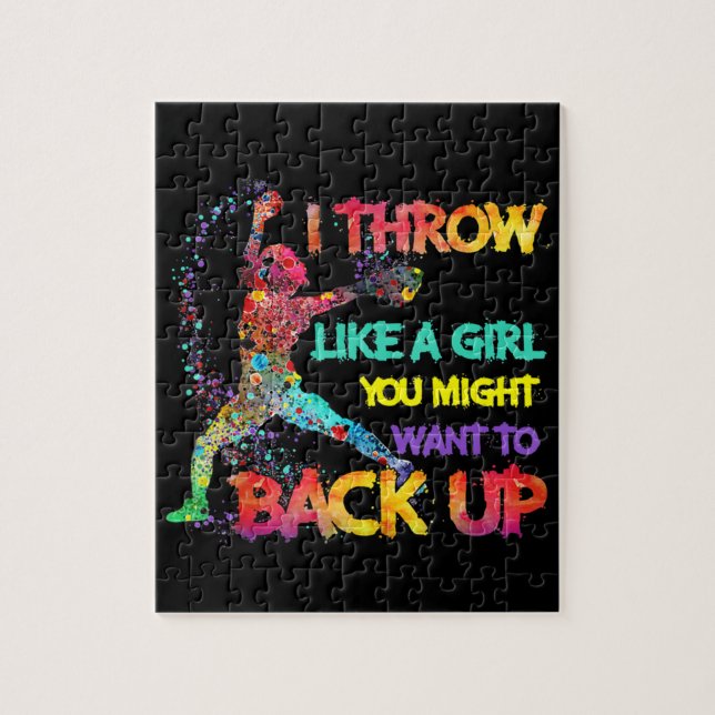 I Throw Like A Girl Jigsaw Puzzle (Vertical)