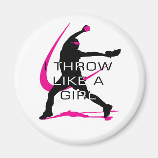 I Throw like a Girl Pink Softball Magnet