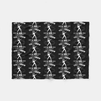 I Throw Like A Girl Shot Put Track And Field Fleece Blanket