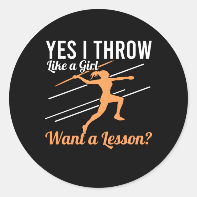 I Throw Like A Javelin Track And Field Classic Round Sticker (Front)