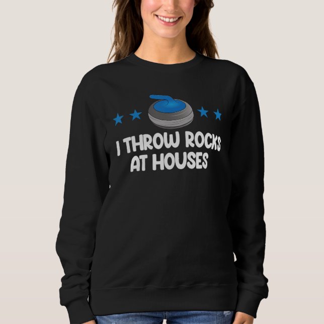 I Throw Rocks Curling  Men World's Greatest Curlin Sweatshirt (Front)