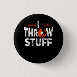 I Throw Stuff Discus Track and Field Athlete Throw 3 Cm Round Badge