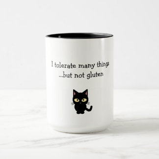 "I tolerate many things...but not gluten" mug