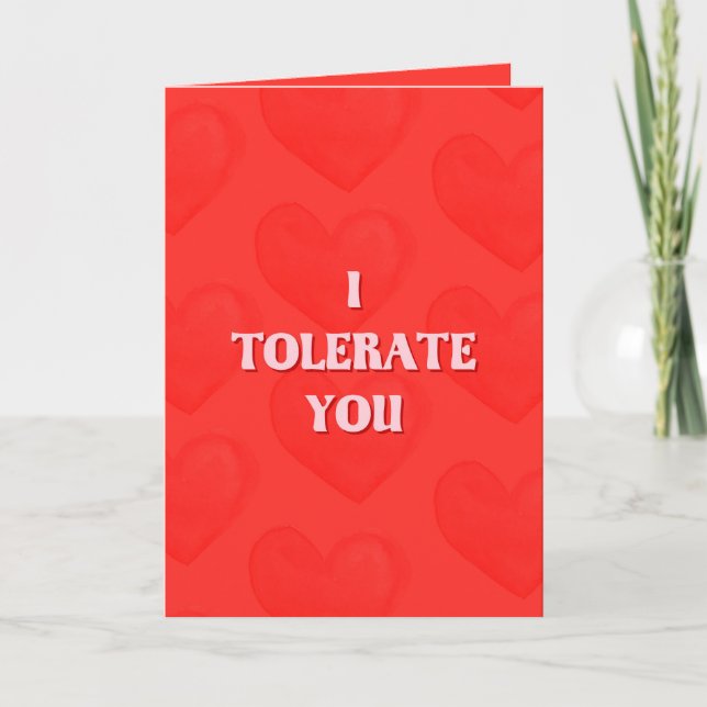 I Tolerate You Naughty Valentine's Day Thank You Card (Front)