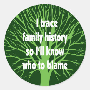 I Trace Family History Classic Round Sticker