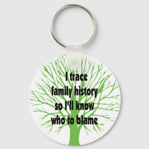I Trace Family History Key Ring