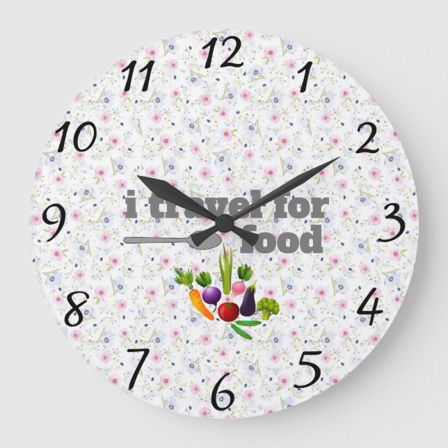 i travel for food Wall Clock (Front)