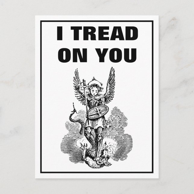 I TREAD ON YOU Catholic St. Michael  Postcard (Front)