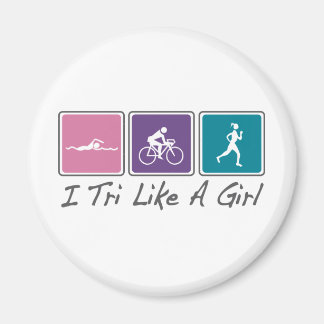 i tri like a girl (Triathlete) Magnet