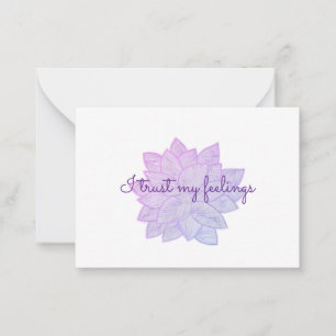 I trust my feelings: Hand-Drawn Floral Affirmation Card