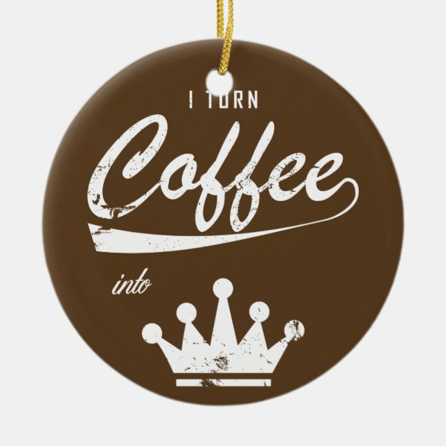 I Turn Coffee Into KOMs Ceramic Tree Decoration (Front)