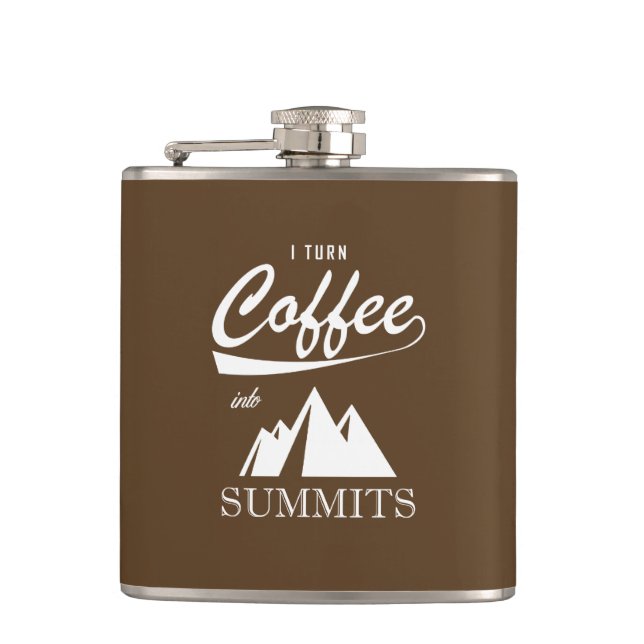 I Turn Coffee Into Summits Hip Flask (Front)