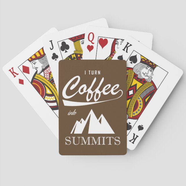 I Turn Coffee Into Summits Playing Cards (Back)