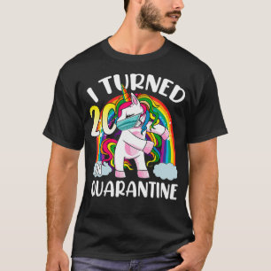 I Turned 20 In Quarantine Flossing Unicorn 20th Bi T-Shirt