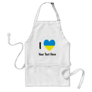 I (Ukrainian Flag Heart) Your Text Standard Apron
