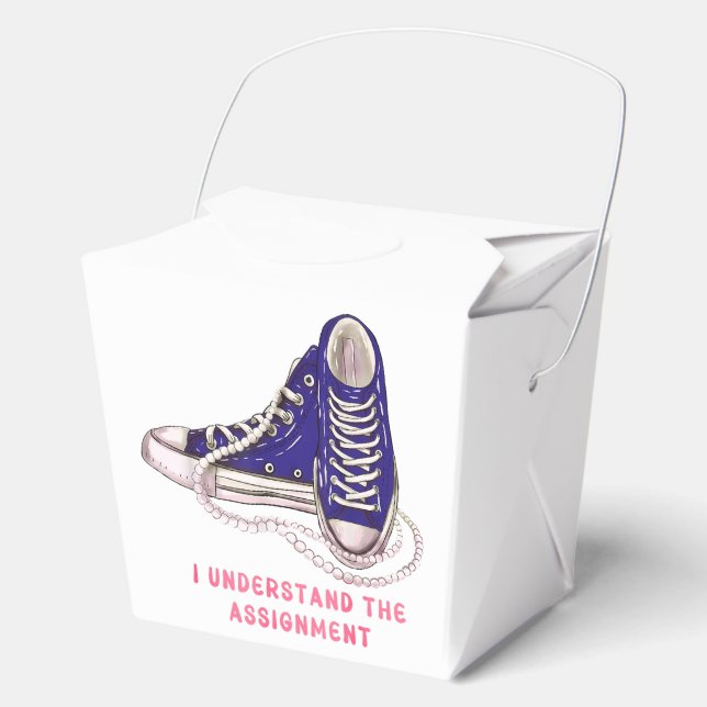 I Understand the Assignment Blue Sneakers Art Favour Box (Front)