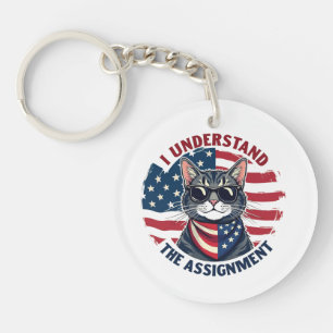 I Understand the Assignment Harris Walz Cat Lady Key Ring