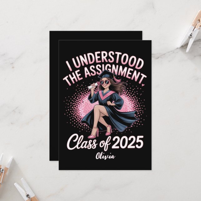 I Understood the Assignment Grad - Class of 2025  Invitation (Front/Back In Situ)