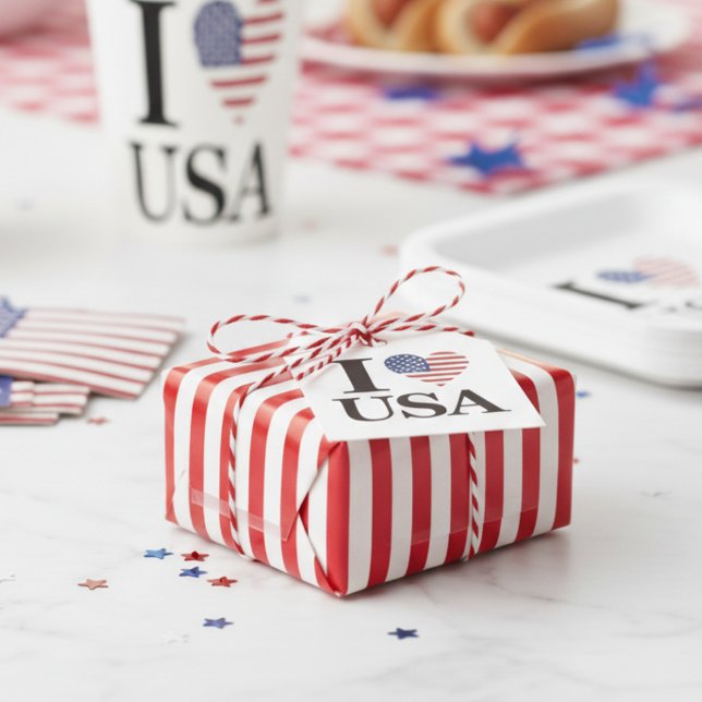 "I ❤️ USA" FAVOUR TAGS ("I ❤️ USA" FAVOR TAGS)