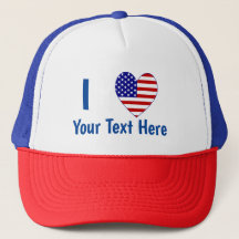 I (USA Flag Heart) Your Text 