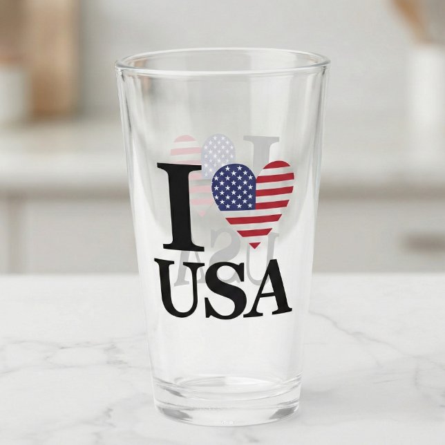 "I ❤️ USA" GLASS (Toast to the USA.)