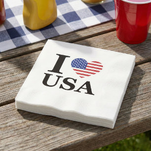 "I ❤️ USA" NAPKIN