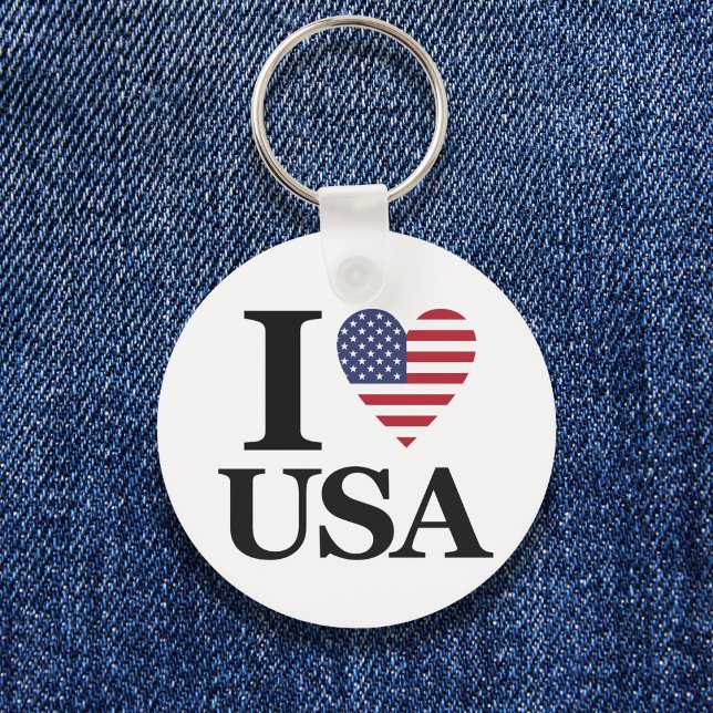  "I ❤️ USA" Round Keychain (Express Your Pride: "I ❤️ USA" Round Keychain)