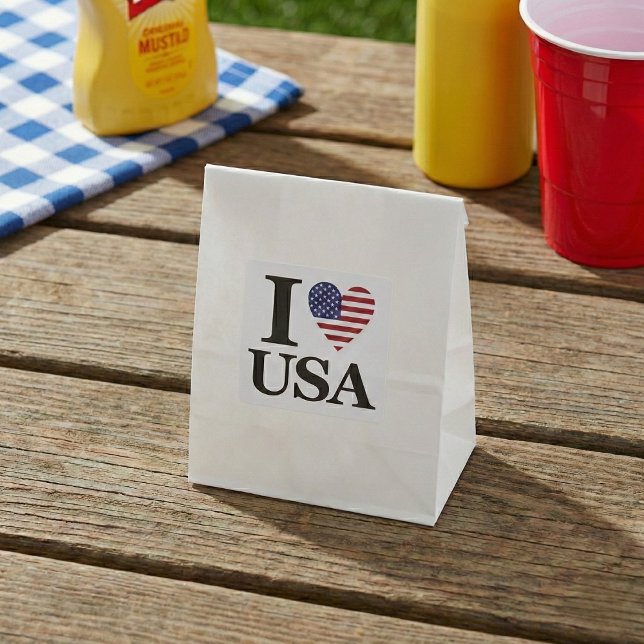 "I ❤️ USA"  SQUARE STICKER (Patriotism That Sticks.)