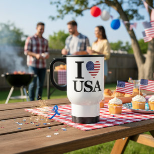 "I ❤️ USA" TRAVEL MUG
