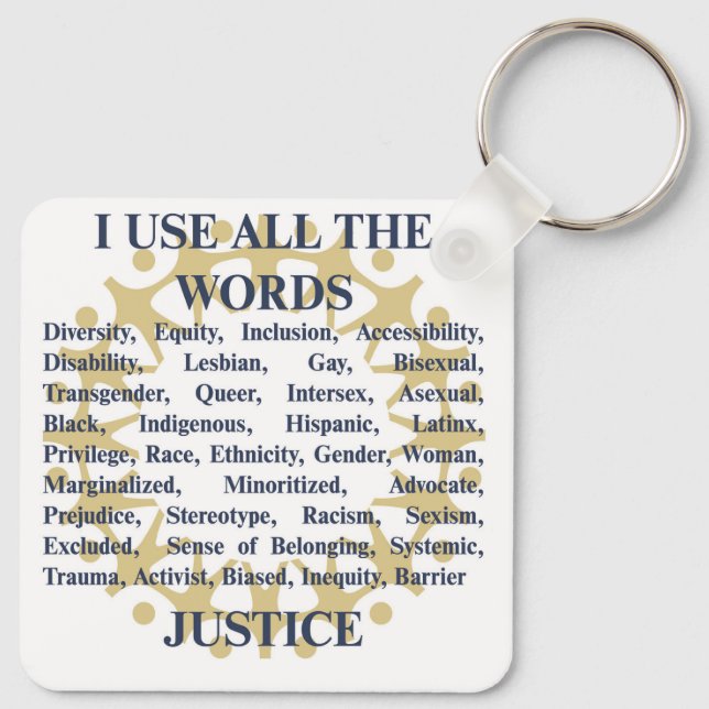 I use all the words / Noncompliant Key Ring (Back)