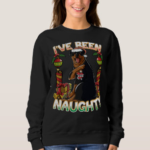 I Ve Been Naughty Rottweiler Dog With Santa Claus  Sweatshirt