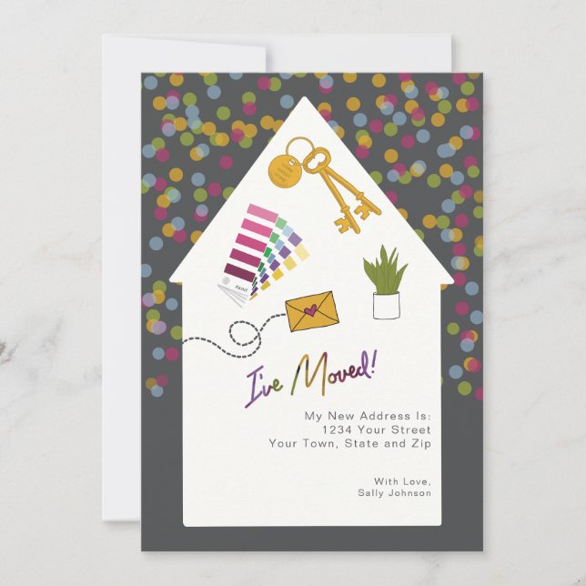 I’ve Moved Colourful Change Of Address Card (Front)