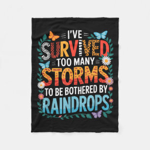 I’ve Survived Many Storms, Positive Inspiring Moti Fleece Blanket