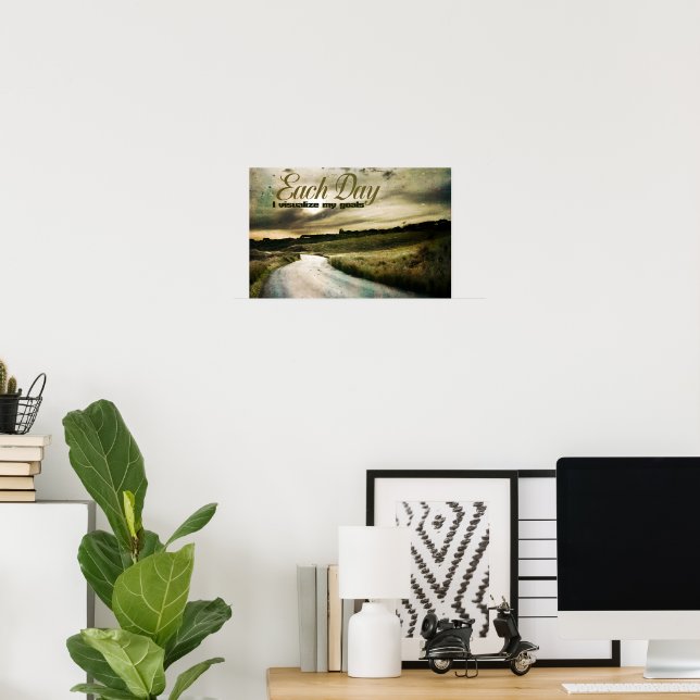 "I visualise my goals" Motivation Affirmation Poster (Home Office)