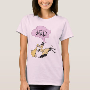 I Vote for a Girl Gender Reveal Party T-Shirt