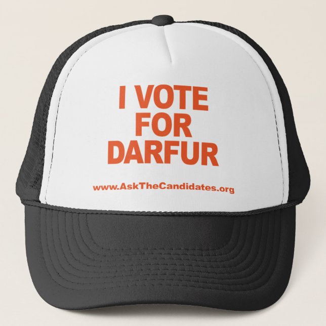 I Vote For Darfur Hat (Front)