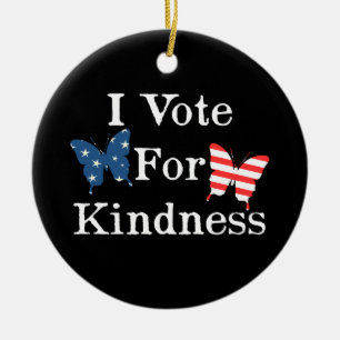 I Vote For Kindness Ceramic Tree Decoration
