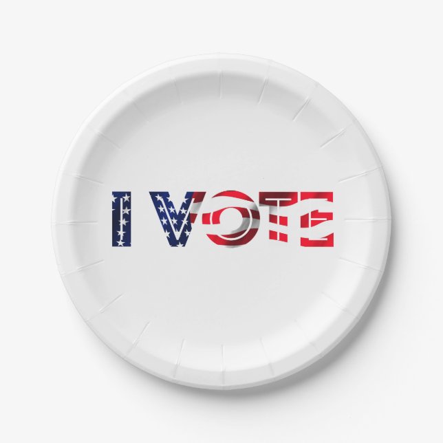 I Vote Paper Plate (Front)