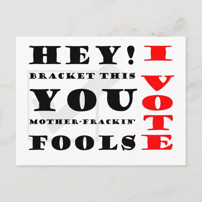 I Vote! Postcard (Front)