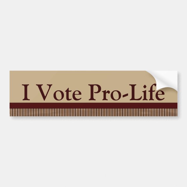I Vote Pro Life Bumper Sticker (Front)