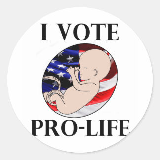 I Vote Pro-Life Classic Round Sticker